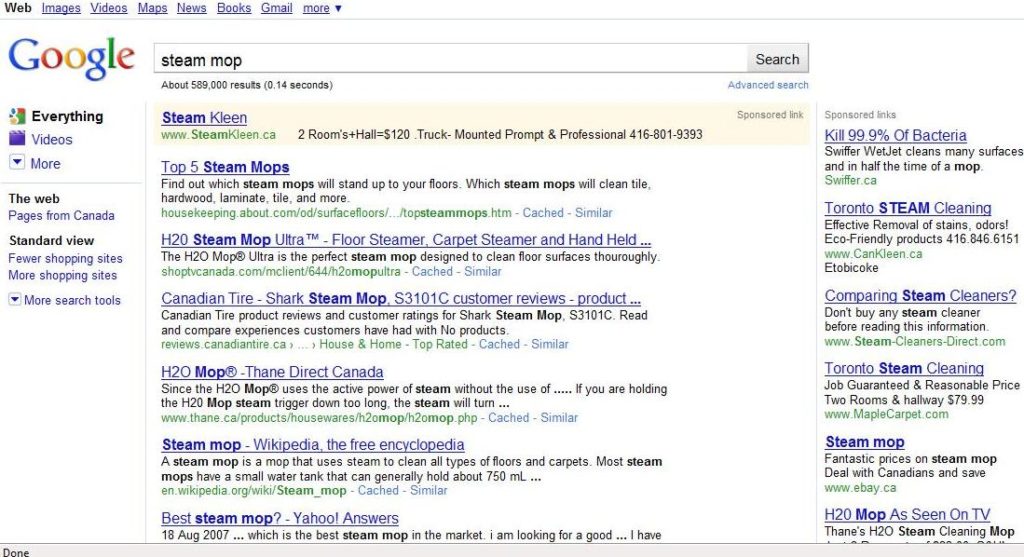 shopping results in Google shopping results in Google
